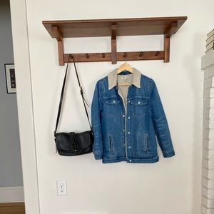 Madewell Oversized Denim Sherpa/Shearling Jacket